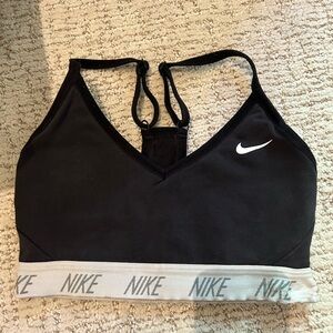 Nike cotton racer back black sports bra